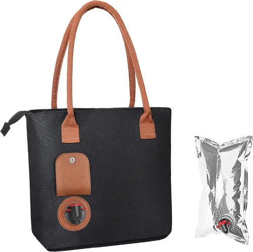 Miniatura 9 de Tirrinia Bolsa de vino, enfriador de playa para regalo de viaje, bolsa de viaje con boquilla para picnic, BYOB, fiesta, cena, piscina