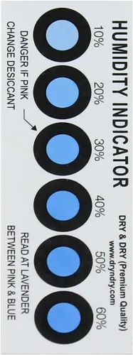 Miniatura 3 de Tarjetas indicadoras de humedad premium (12 tarjetas) - 10-60% 6 puntos (Reutilizable)