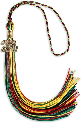 Miniatura 46 de Endea Graduation Borla de doble color con dije dorado (negro/oro brillante, 2022)