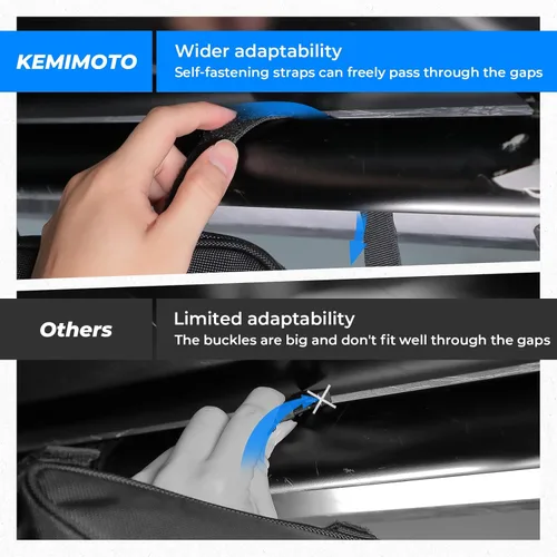 Miniatura 5 de Bolsa de almacenamiento triangular para barra de protección KEMIMOTO UTV, bolsa universal resistente al agua para techo/puerta/reposabrazos lateral