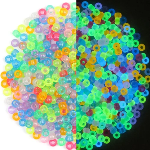 Miniatura 20 de Cuentas de pony de colores para pulseras de amistad, 1000 unidades de cuentas de plástico coloridas de 0.236 x 0.325 pulgadas para hacer joyas