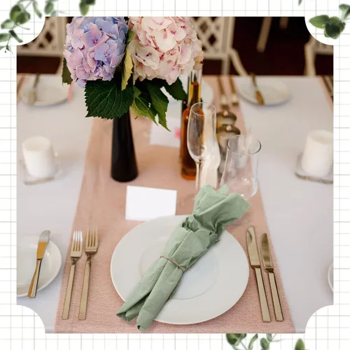 Miniatura 5 de Fuutreo 200 servilletas de cóctel de 2 capas con bordes festoneados plegadas de 5 x 5 pulgadas, desechables para cenas, bodas, fiestas de Verde
