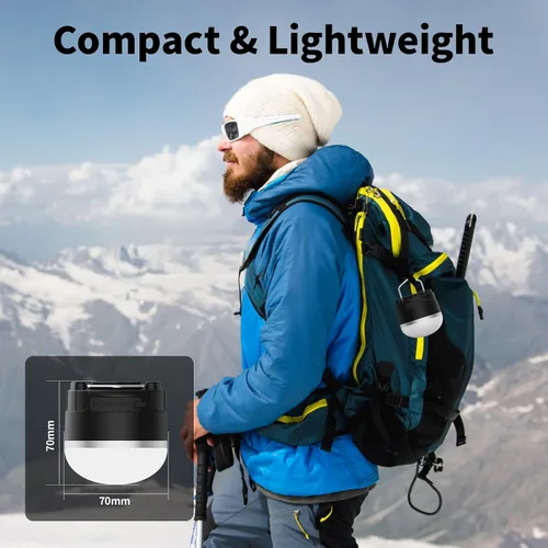 Miniatura 7 de Linterna LED para camping, recargable, 1000LM luz portátil para tienda de campaña con 3 modos de iluminación de color, banco de energía