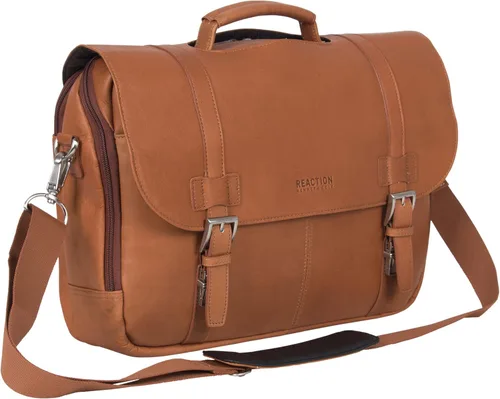 Miniatura 11 de Kenneth Cole REACTION Show Business - Bolsa de mensajero de cuero colombiano para portátil de negocios de 16 pulgadas