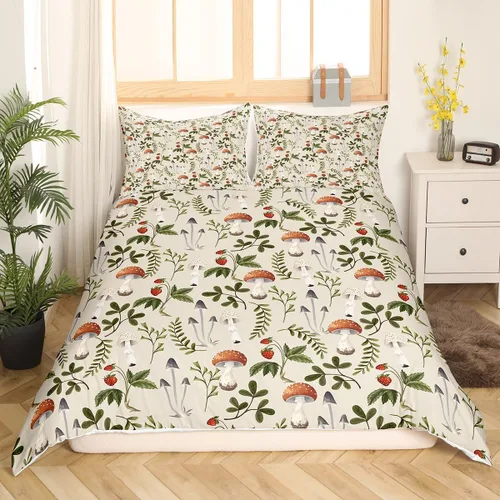 Miniatura 3 de Funda de edredón de hongos salvajes, acuarela, decoración de plantas naturales para exteriores, juegos de ropa de cama para niños, adolescentes