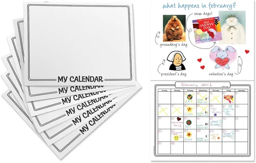 Miniatura 8 de Hygloss Productos Libros de calendario en blanco - Haz tu propio álbum de recortes - Cubiertas brillantes surtidas con páginas blancas - 12 meses