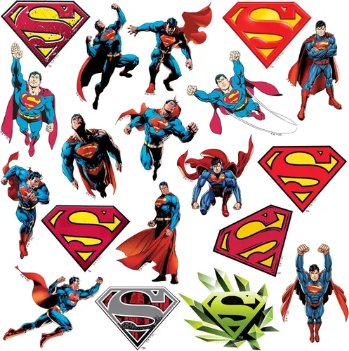 Miniatura 3 de Superman Character Poses - Paquete variado de 100 calcomanías de vinilo troqueladas, calcomanías de acción de superhéroes DC para laptop, botella