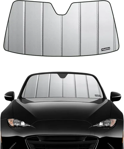 Miniatura 9 de Pigenius Parasol de parabrisas para Mazda MX-5 Miata 2006-2015, acabado plateado metálico
