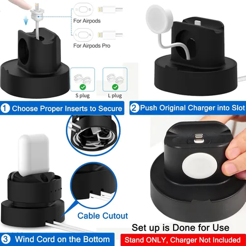 Miniatura 7 de SOKUSIN Soporte para cargador de Apple Watch – iWatch AirPod 2 en 1, soporte de carga compatible con Apple Watch Series 10, 9, 8, Ultra2, Ultra SE2
