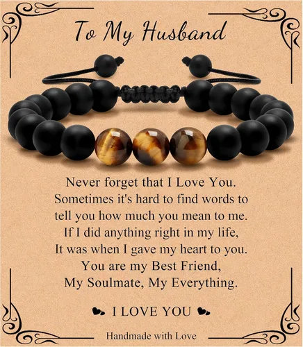 Miniatura 23 de Pulsera de regalos para hombres para papá hijo mi hombre novio marido hermano nieto abuelo papá bonus sobrino tío cumpleaños día del padre