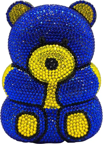 Boutique De FGG Bolso de mano de cristal para mujer, bolso de mano con diamantes de imitación de animales, para fiesta, cóctel, mini