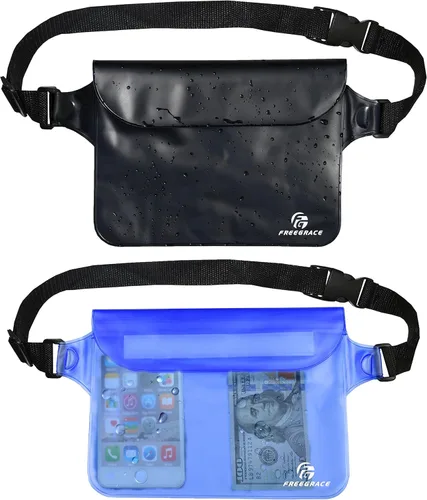 Miniatura 13 de Freegrace Juego de bolsas impermeables con correa para la cintura/funda para mantener tu teléfono y objetos de valor secos y seguros. Bolsas secas