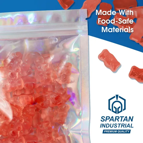 Miniatura 3 de Spartan Industrial - Bolsas holográficas de aluminio de 3 x 4 pulgadas - Paquete de 1000 bolsas resellables a prueba de olores para alimentos, cera