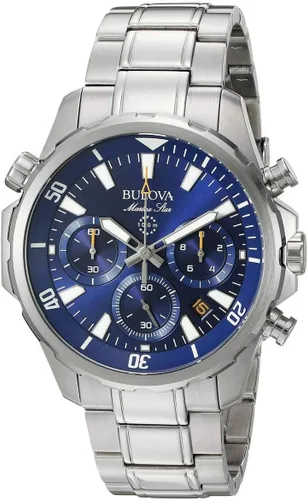 Miniatura 5 de Bulova Reloj cronógrafo de cuarzo para hombre con correa de acero inoxidable 96B256, azul, pulsera, Azul, Pulsera