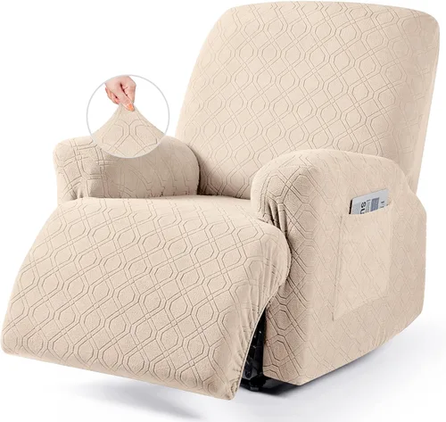Miniatura 26 de VANSOFY Funda para silla reclinable, 3 piezas elásticas para silla reclinable, funda suave para silla reclinable, protector de muebles para perros