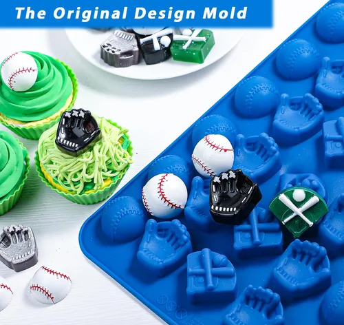 Miniatura 6 de Webake El Molde Original de Silicona para Chocolate de Béisbol para Chocolate, Dulces, Decoraciones de Cupcakes, 30 Cavidades en Forma de Softball
