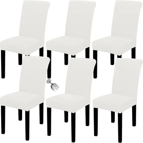Miniatura 12 de Easy-Going - Juego de 2 fundas para sillas de comedor 100% impermeables, de tela Jacquard elástica, fundas protectoras removibles y lavables