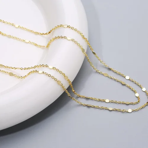 Miniatura 6 de Sewyer Gargantilla chapada en oro de 14 quilates para mujer, delicada, cadena de monedas, gargantilla de iluminación simple, collares de espina
