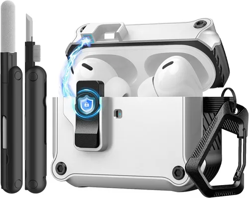 Miniatura 12 de TiMOVO Funda para Airpods Pro 3 (2025) con clip de bloqueo seguro, cubierta dura protectora automática de caída completa para Apple AirPod Pro de 3ª