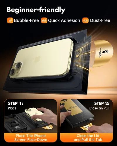 Miniatura 3 de UNBREAKcable Protector de pantalla de privacidad para iPhone 15, paquete de 3 unidades de vidrio templado de cobertura completa [antiespía de 28°]
