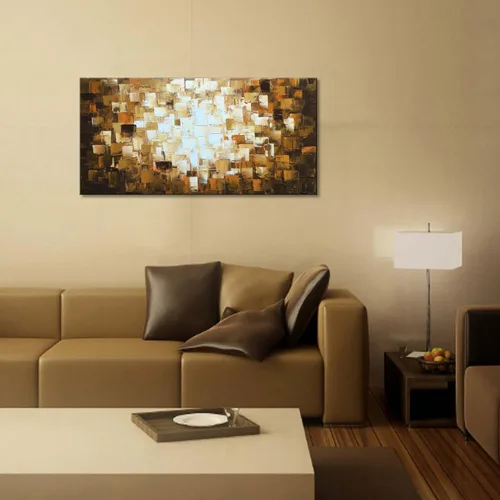 Miniatura 8 de Pinturas al óleo abstractas texturizadas sobre lienzo Decoración moderna del arte para la pared