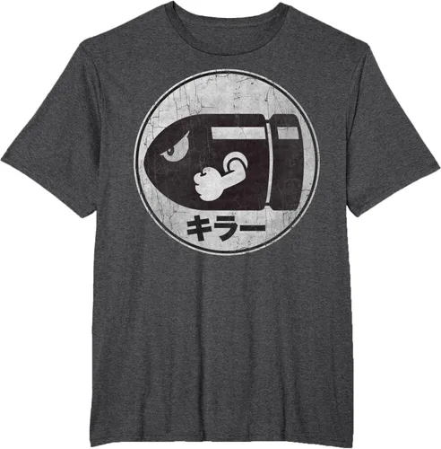 Miniatura 18 de Super Mario Camiseta con logotipo de Bullet Bill Distressed en Kanji
