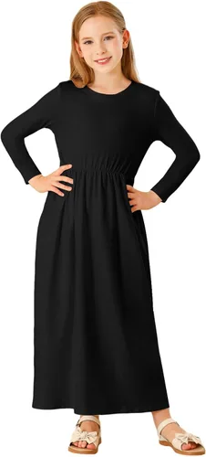 Miniatura 5 de 21KIDS Vestido largo para niñas de 6 a 12 años con bolsillos para niñas