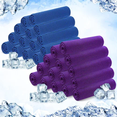 Miniatura 26 de Hosuly Paquete de 30 Toallas Refrescantes, 40"x12" Hielo Transpirables Suaves Frías Paño de Sudor Microfibra Paños de Entrenamiento para Gimnasio