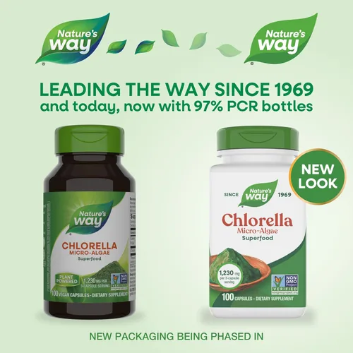 Miniatura 2 de Nature's Way Chlorella Micro-Algae, Superfood, Supports Antioxidant Pathways*, 1,230 mg per 3-Capsule Serving, Vegetarian, Non-GMO Project Verified