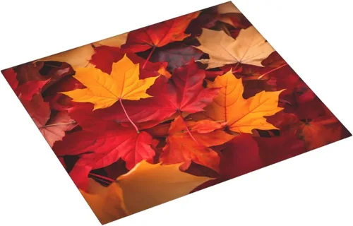 Miniatura 3 de Tapete de secado de platos de hojas de otoño para encimeras de 18 x 16 pulgadas, almohadilla protectora para escurridor de platos con lazo