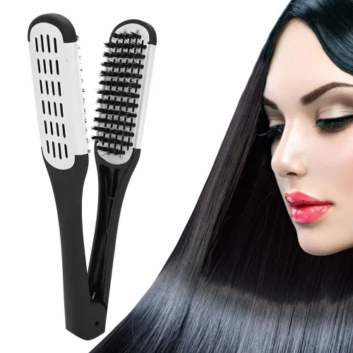 Miniatura 3 de cepillo para planchar pelo planchar. usura uni4e 25 × 5 × 4 profesional en forma de V abrazadera de peinado peine alisado peine herramienta