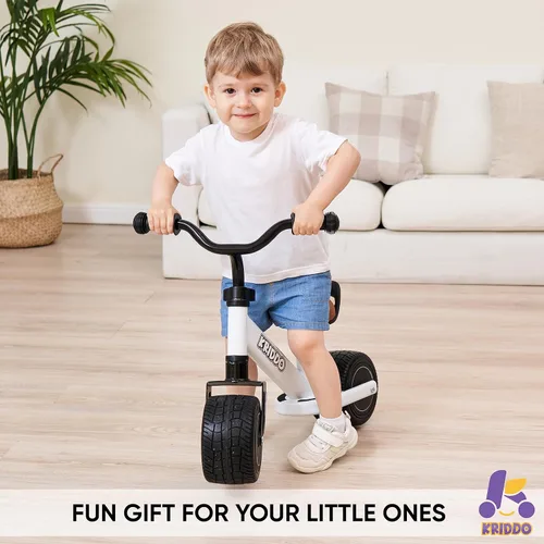 Miniatura 4 de KRIDDO Bicicleta de Equilibrio para Niños de 1-2 Años, Mini Crucero para el Primer Cumpleaños, Negro B-black