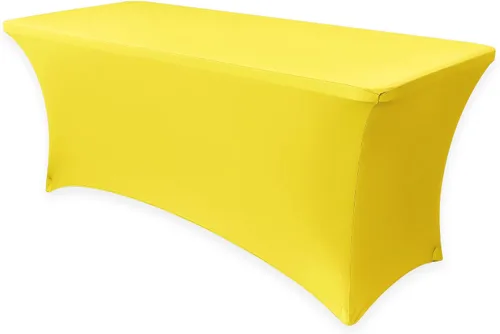 Miniatura 13 de Obstal Funda de mesa de elastano elástica de 4 pies para mesas plegables estándar, paquete de 2 manteles rectangulares universales ajustables