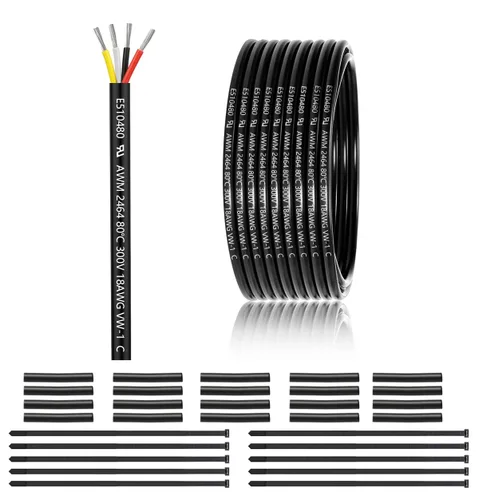 Miniatura 18 de Cable eléctrico de calibre 16, 4 conductores, 50 pies, UL 2464, cable de 16 AWG de 4 hilos, cable de cobre estañado de PVC trenzado calibre 16/4
