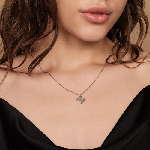 Miniatura 4 de PAVOI - Collar con dije de inicial chapado en oro de 14quilates, collar de letra para mujer