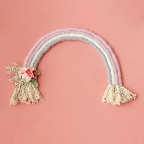 Miniatura 3 de Accesorio de fotografía para bebé recién nacido, decoración para colgar en la pared, decoración bohemia macramé arco iris para colgar en la pared
