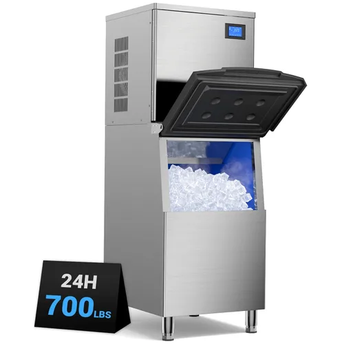 Miniatura 10 de Commercial Ice Machine 550LBS/24H,Storage 400LBS,Large Industrial Ice Maker,Ice Ready in 5-15min,with Self-Cleaning Mode,with Timing Function,30