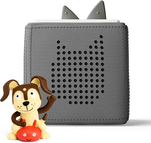 Toniebox 1 - Set de inicio del reproductor de audio con Playtime Puppy - Escucha, aprende y juega con una cajita que se puede abrazar - Gris