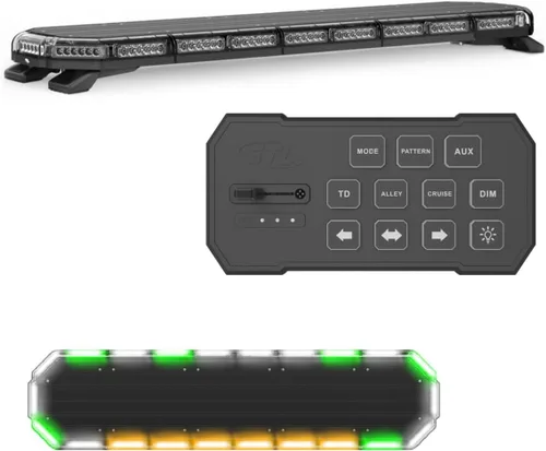 SpeedTech Lights K-Force 47 - Barra de luz LED estroboscópica de policía de tamaño completo para montaje en techo, luces de advertencia para Verde