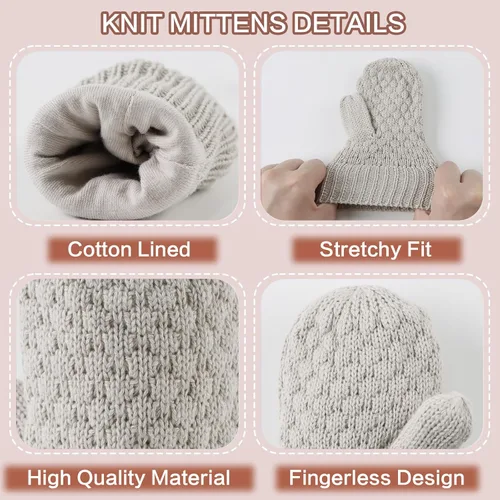 Miniatura 73 de Guantes de punto para bebés, niños y niñas, guantes de invierno para recién nacidos, guantes de 0 a 3 años