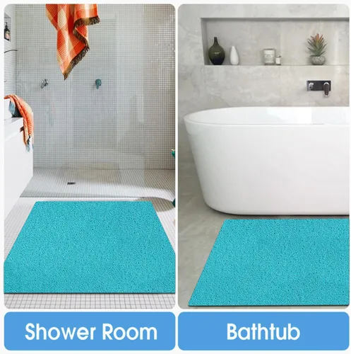 Miniatura 6 de Tapete de ducha cuadrado antideslizante de 24 x 24 pulgadas, tapete de baño de drenaje rápido para suelo de ducha, tapete de ducha texturizado