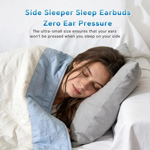 Miniatura 3 de Xmenha Auriculares planos para dormir para dormir de lado, cómodos, discretos, invisibles, mini, pequeños, pequeños, con cancelación de ruido