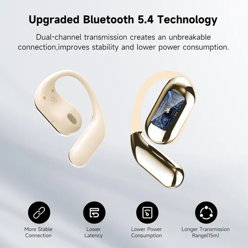 Miniatura 3 de Auriculares Bluetooth 5.4 de Oreja Abierta, Auriculares Inalámbricos Deportivos Sobre la Oreja con Micrófono Integrado con Ganchos para las Orejas