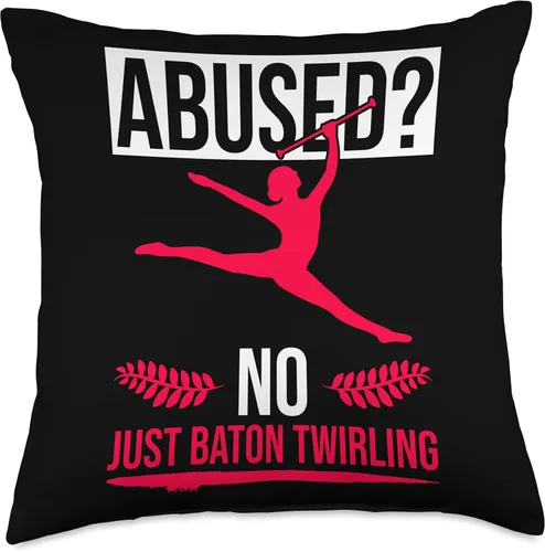 Miniatura 4 de Baton Twirling & Majorette Dance Designs Baton Twirler Design for Twirling Recitals Throw Pillow, 16x16, Multicolor