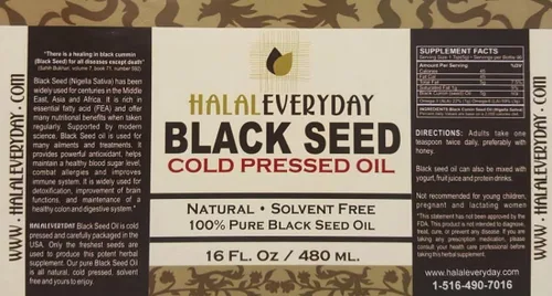 Miniatura 2 de Aceite de semilla negra - Botella de vidrio de 16 onzas. 100% puro y prensado en frío. Sin filtrar, sin diluir, crudo. Nigella sativa vegana y sin
