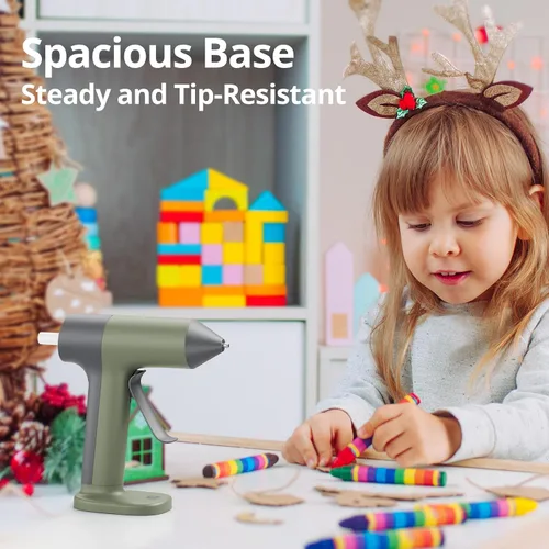 Miniatura 9 de Tilswall Pistola de pegamento de 4 V, pistola de pegamento caliente inalámbrica con precalentamiento rápido de 30 segundos, 2000 mAh recargable tipo