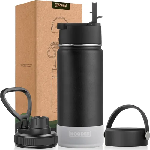 Miniatura 26 de koodee Insulated Water Bottle, 32 oz Stainless Steel Double Wall Vacuum Wide Mouth Sport Bottle with Leakproof Spout Lid (Navy)