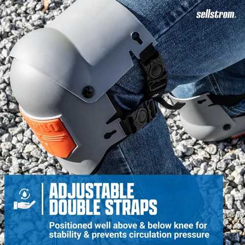 Miniatura 7 de sellstrom knee-pro rodilla Pad de plástico duro durable y ultra Flex III Series, Anaranjado/Gris, 1
