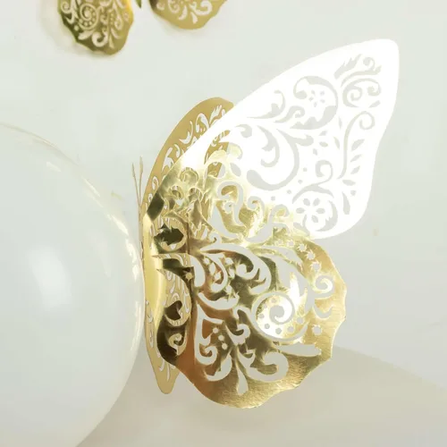 Miniatura 8 de Efavormart - Paquete de 10 calcomanías de pared de mariposa 3D grandes de lámina dorada metálica, mantel individual con cargador de papel