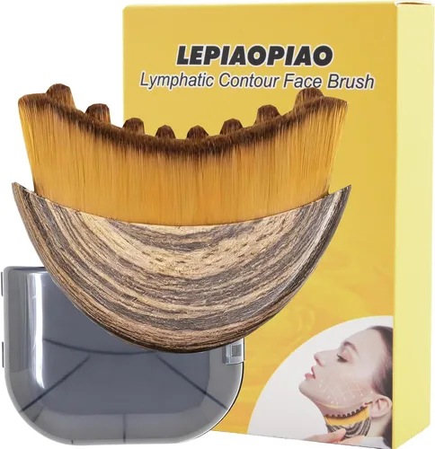 Cepillo Facial de Contorno Linfático Mejorado, Cepillo de Drenaje Linfático, Masajeador de Drenaje Linfático en Seco, Diseñado ergonómicamente para